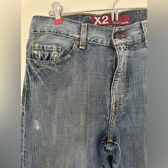 Vintage Express X2 M22 classic regular rise boot cut Blue Jeans Whiskered 32/32 - Picture 4 of 14